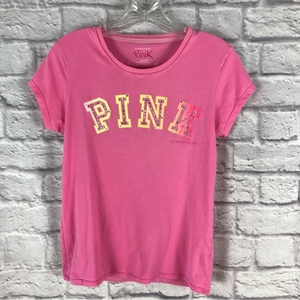 RARE VINTAGE Y2K‎ PINK Victoria’s Secret Ombré Graphic Rhinestones Tee a801